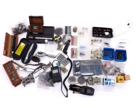Quantity of tools to include bushing and drilling tools, staking tool, digital caliper, Bergeon tool - no. 30444, Quartz Watc