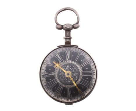 George III silver verge pocket watch, London 1808, fusee movement signed Gammon, Birmingham, no. 9972, champlevé dial, 47mm (