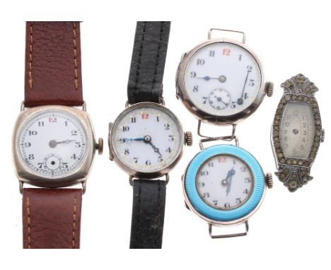 Bernex silver wire-lug lady's wristwatch for repair, 26mm; together with a silver wire-lug lady's wristwatch, the movement si