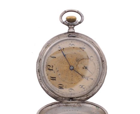 Niello cased silver lever hunter pocket watch, 49mm (movement requires repair) 