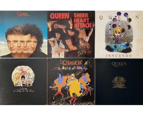 QUEEN LP COLLECTION + COMPLETE WORKS BOX SET. A fine collection of 27 LPs by Queen including The Complete Works (QB1, 14LP bo