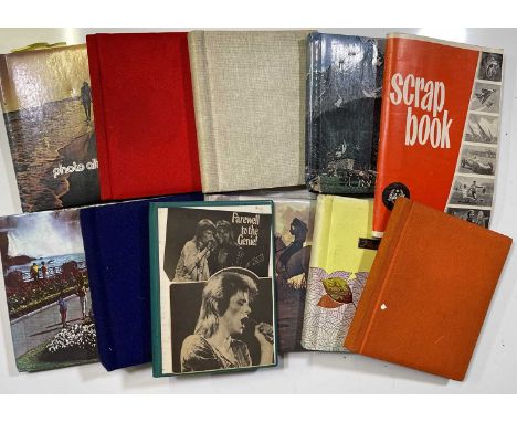 Nine scrapbooks/photo albums containing a wealth of David Bowie relating cuttings as well as some fan-taken and possibly unpu