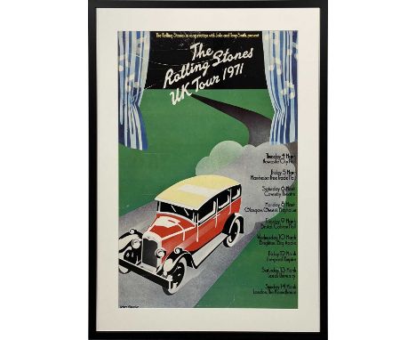 An original tour poster for the Rolling Stones 1971 UK tour with classic John Pasche design. Backed to board for preservation