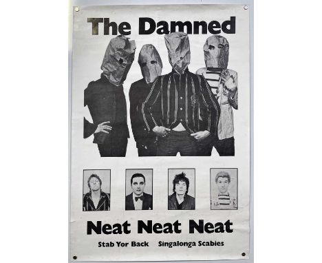 An original 1977 promotional poster for The Damned - Neat Neat Neat (48x69cm). VF condition with some discolouration, light s