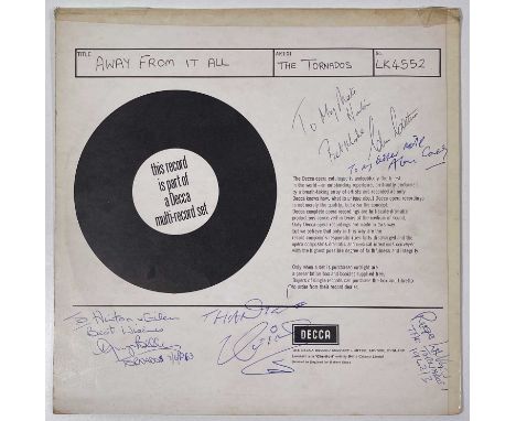 The Tornados, a signed UK mono factory sample copy of 'Away From It All' (LK 4552), VG condition. It displays five signatures