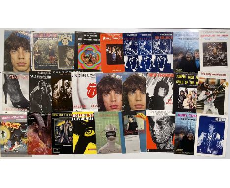 25 assorted pieces of Rolling Stones sheet music and three songbooks. Most in clean condition. Disco 45 songbook no 1, KeyPop