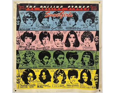 An original c 1978 Rolling Stones 'Some Girls' poster. Approx 61 x 61cm. Some tears, edge wear.