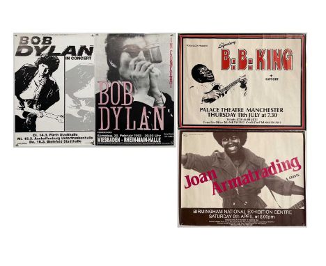 A pair of c 1980s concert posters, each approx 30 x 40" to inc: BB King at Manchester Palace Theatre, Joan Armatrading at Bir