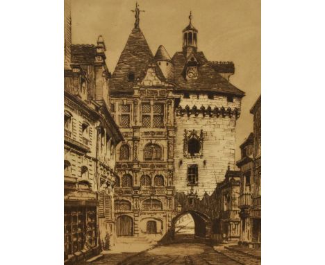 19th/20th Century School, etching, 'Hotel de Ville Loches', signed 'Cyril...' indistinctly to the lower right, framed, mounte