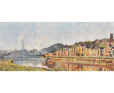 *Local Interest - Colin Pickering (20th Century, British), watercolour, 'Lancaster Cottages', signed, framed, mounted, and un