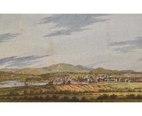 *Local Interest - After Joseph Farington (1747-1821, British), coloured etching, 'Workington', Cumbria, with the Wainwright f