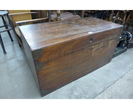 A 19th Century camphor-wood and brass bound ships trunk 