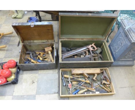 Two tool boxes with tools 