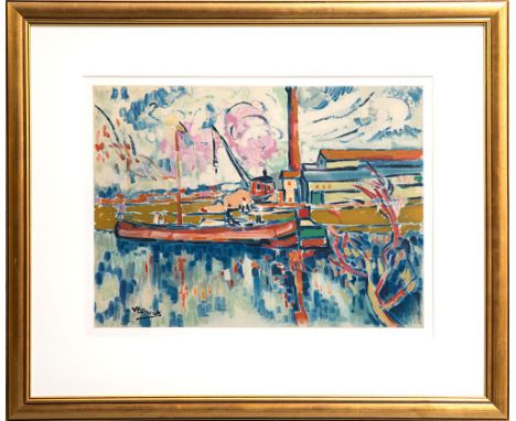 MAURICE DE VALMINCK, 'Paysage a Chatou', original lithograph, edition of 1000, signed in the plate, 40cm x 54cm.(Subject to A