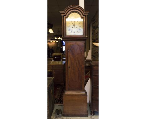 LONGCASE CLOCK, George III mahogany with brass face inscribed 'Knight, West Marden', eight day movement, 205cm H x 53cm W x 2