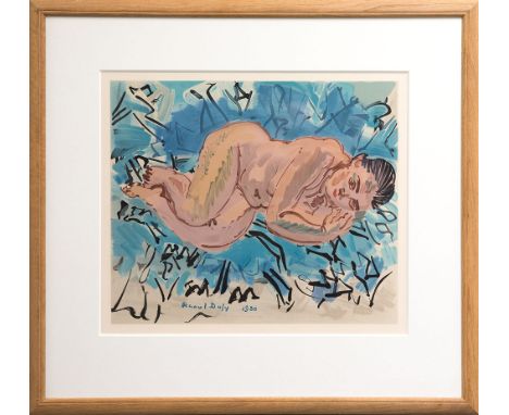 RAOUL DUFY, 'Nu Couché', original lithograph, 1969, edition of 1000, 42cm x 49.5cm.