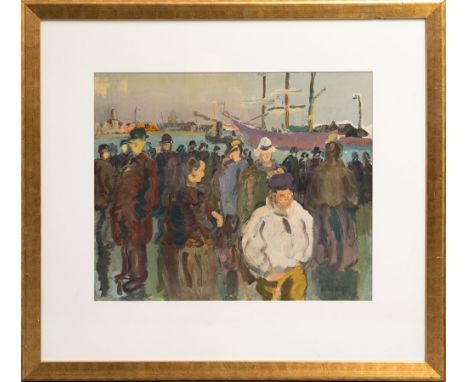 RAOUL DUFY, 'Quai a Rouen', original lithograph circa 1970, signed in the plate, printed by Mourlot, Paris, 41cm x 49.5cm.