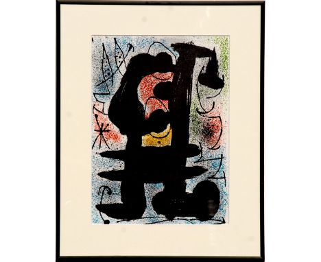 JOAN MIRO, 'Untitled Blue', original lithograph 1967, ref Mourlot 507, 38cm x 28cm.