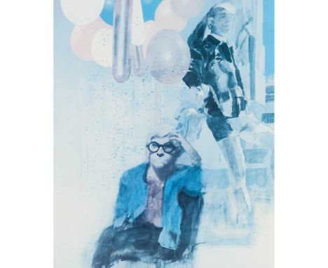 § SIR PETER BLAKE C.B.E., R.A. (BRITISH 1932-) DAVID HOCKNEY IN A HOLLYWOOD/SPANISH INTERIOR, 1965 Off-set lithograph, 192/25