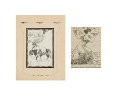 § LÉON-VICTOR SOLON (BRITISH 1872-1957) 'ARIANE', ILLUSTRATION FOR DE HEREDIA'S "LES TROPHEES",  CIRCA 1904 etching, initiall