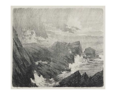 § STANLEY  CURSITER  C.B.E., R.S.A. (SCOTTISH 1887-1976) RAIN Lithograph, signed and inscribedDimensions:22cm (8 1/2in), 25 1