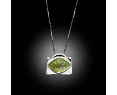 THE GUILD OF HANDICRAFT LIMITED ARTS &amp; CRAFTS PENDANT NECKLACE, LONDON 1903 silver and enamel, stamped 'GofHLTD', hallmar