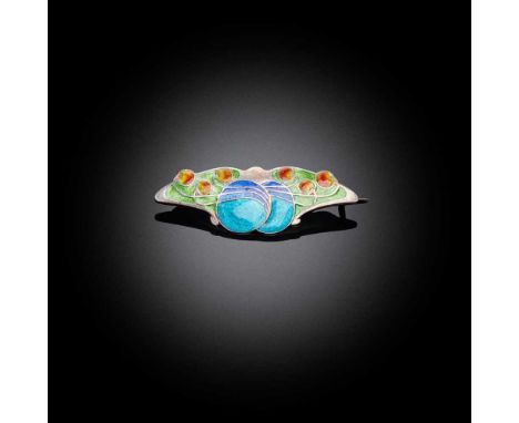 ARCHIBALD KNOX (BRITISH 1899-1933) FOR LIBERTY & CO. LTD. BROOCH, CIRCA 1905 silver and enamel, manufacturer's mark and stamp