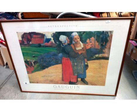 A large framed and glazed Gauguin Paysannes Bretonnes 1894 print 82cm x 62cm COLLECT ONLY 