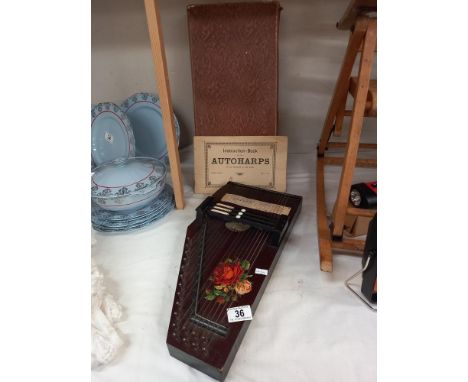 A boxed vintage Auto Harp Zither