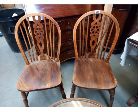 A pair of vintage oak kitchen chairs COLLECT ONLY