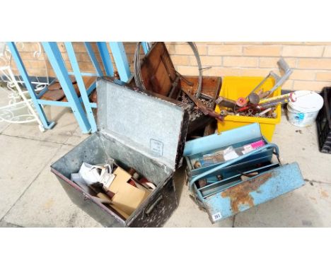 A large lot of workshop tools, tool box &amp; locks etc. COLLECT ONLY