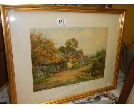 A mid 20th century gilt framed print entitled 'The Village Smith' COLLECT ONLY.