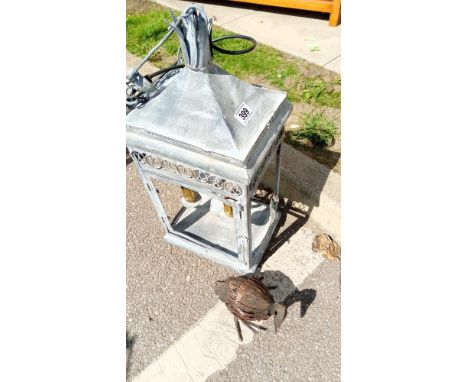 A galvanised 4 lamp garden light COLLECT ONLY