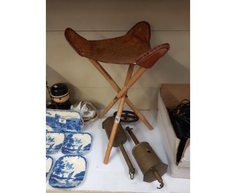 A vintage tripod folding stool COLLECT ONLY