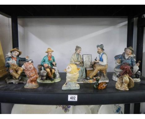 A mixed lot of ceramic figures.