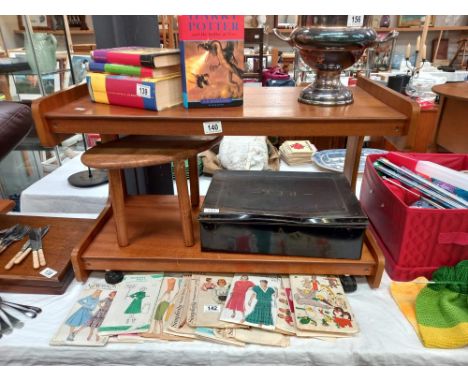A retro vintage teak tier TV table COLLECT ONLY