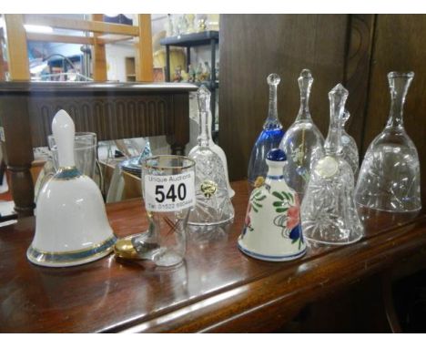 A quantity of glass and ceramic bells.