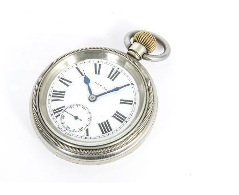 LNER Fob Watch, in silver plated case stamped LNER 2992, Swiss made for Record with enamel dial (some chips/hairline cracks) 