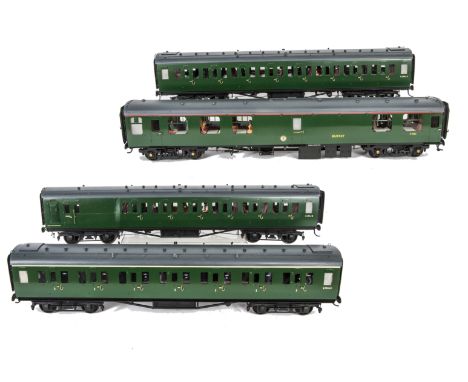 Four Gauge I Finescale BR (SR) Mark 1 Corridor Coaches by Various Makers, all in Southern Region green, a Buffet Car no S1851