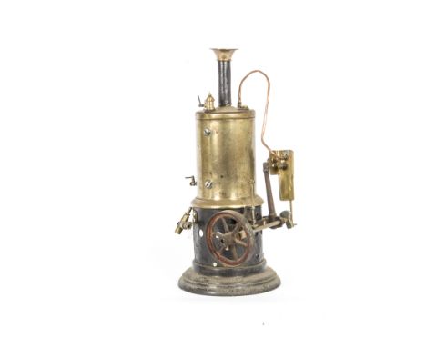 An Incomplete but Early Bing Vertical Oscillating Steam Engine, measuring approx 12" over chimney with 3" diameter flywheel, 