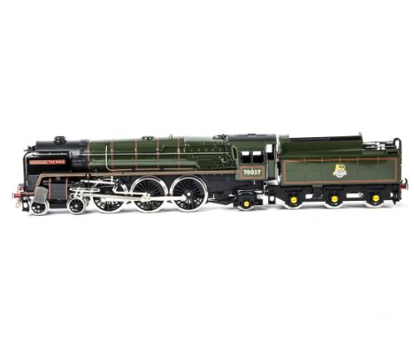 ACE Trains E27 0 Gauge Britannia Class BR green 70037 'Hereward The Wake' Locomotive and Tender, DC, with instructions and pr