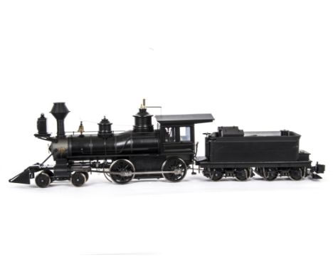 A Bachmann Spectrum Series G Scale 4-4-0 'Centennial' Locomotive and Tender, ref 81394, in un-decalled black, E, complete wit