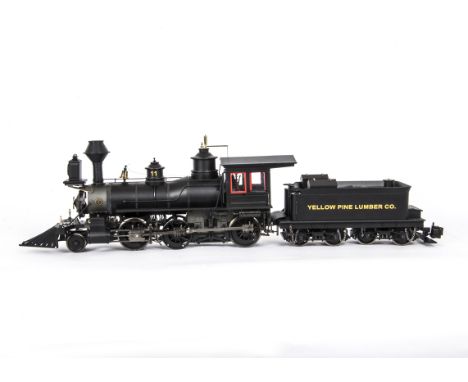 A Bachmann Spectrum Series G Scale 2-6-0 'Mogul' Locomotive and Tender, ref 81496, in Yellow Pine Lumber Co black, E, complet