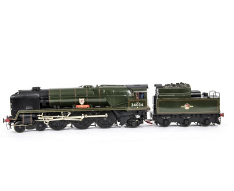 A Gauge I Finescale Battery-electric Ex-SR 4-6-2 'West Country' Class Locomotive and Tender by Buxton Model Works, as rebuilt