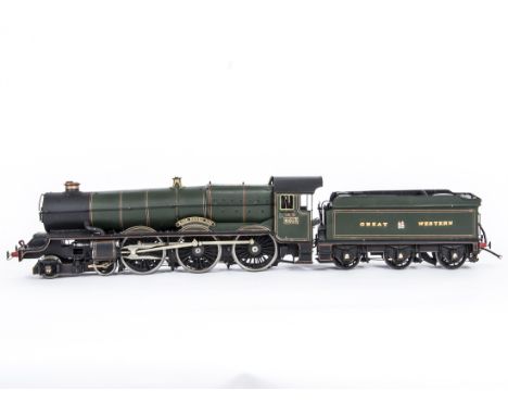 A Kit-built Finescale O Gauge GWR 'King' Class 4-6-0 Locomotive and Tender, from an unidentified kit, well-made and with Port