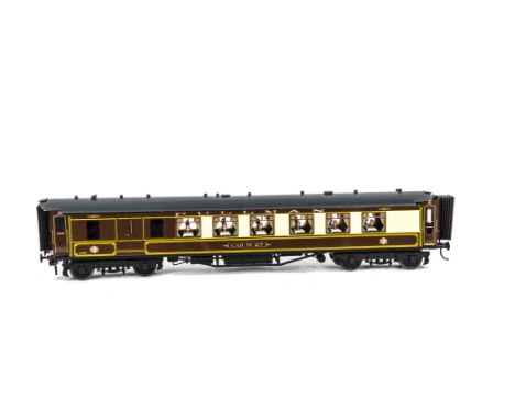A Gauge I Finescale Pullman Brake/3rd Class Car No 27 by J &amp; M Models (Dorset), finished in traditional Pullman Umber/Cre