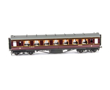 A Gauge I Finescale LMS 3rd Class Dining Car by Finescale Locomotive Co, finished in LMS lined crimson lake livery as no 8998