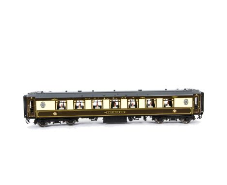 A Gauge I Finescale Pullman Car 'No 74' (1d) by Golden Age Models, Made in Korea by F M Models, finished in traditional Pullm