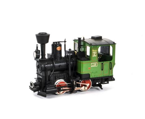 A LGB G Scale Krauss 0-4-0 Tank Locomotive, ref 2120D, in red-lined green and black livery as No 2 'Stainz', VG, very light w