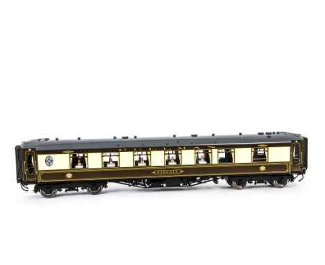 A Gauge I Finescale Pullman Car 'Fingall' (2b) by Golden Age Models, Made in Korea by F M Models, finished in traditional Pul